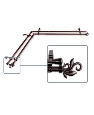 Rod Desyne - Delilah Double Corner Curtain Rod 13or16 inch dia 66-120 inch - Cocoa