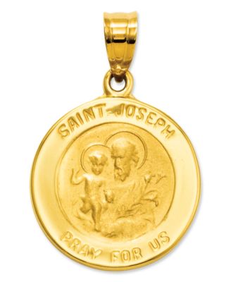 Macy's - 14k Gold Charm, Saint Joseph Medal Charm