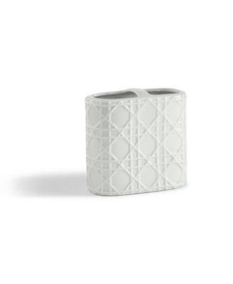 Cassadecor - Wicker Embossed Porcelain Toothbrush Holder
