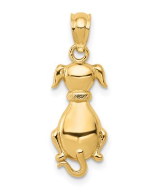 Macy's - Sitting Dog Pendant in 14k Yellow Gold