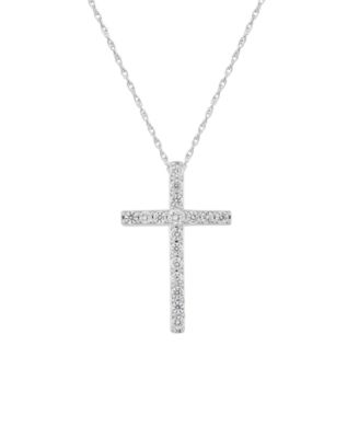 Macy's - 241 WEAR IT BOTH WAYS Diamond (&frac12; ct. t.w.) Cross Pendant Necklace in 14k White or Yellow Gold