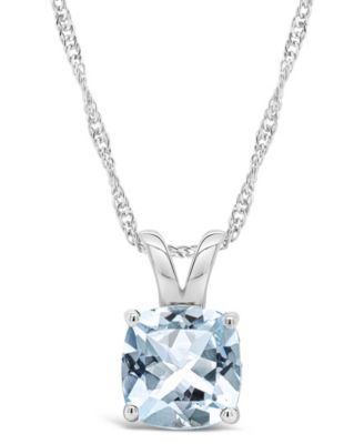 Macy's - Gemstone Pendant Necklace in Sterling Silver. Available in Sky Blue Topaz, Rose Quartz, Citrine and Amethyst