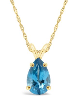 Macy's - Gemstone Pendant 18" Necklace in 14K Yellow Gold