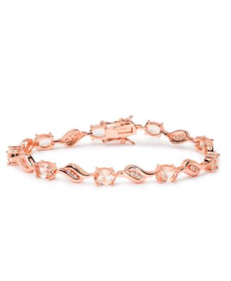 Macy's - Rose Gold Plated Oval Simulated Morganite Bracelet
