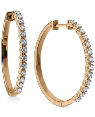 Macy's - Diamond Small Hoop Earrings (1/2 ct. t.w.)