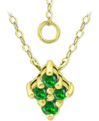 Giani Bernini - Lab-Created Green Quartz Cluster Pendant Necklace, 16" + 2" extender