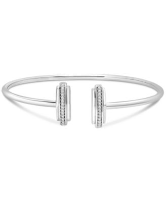 Macy's - Diamond Bar Flex Bangle Bracelet (1/6 ct. t.w.) in Sterling Silver