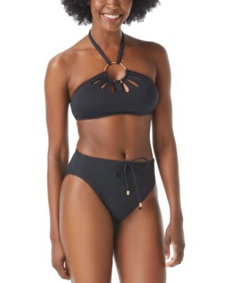 Vince Camuto - Logo Ring Cutout Halter Bikini Top & Bottoms