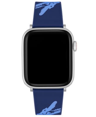 Lacoste - Crocodile Print Blue Silicone Strap for Apple Watch&reg; 42mm/44mm