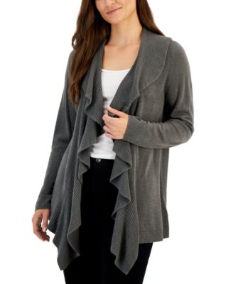 Karen Scott - Women's Ruffle Long Cardigan