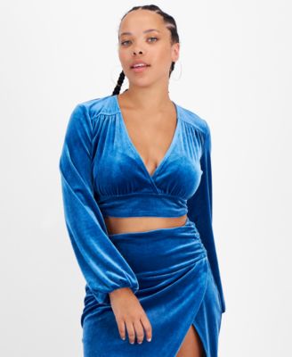 Bar III - Women's Cropped Velvet Top