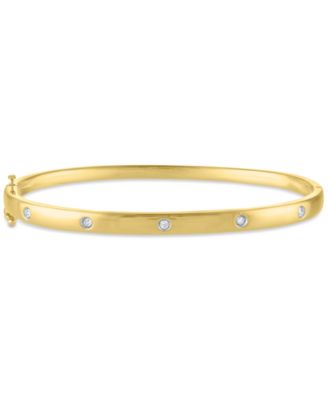 Macy's - Diamond Dot Station Bracelet (1/10 ct. t.w.) in 14k Gold-Plated Sterling Silver