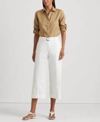 Lauren Ralph Lauren - Women's Micro-Sanded Twill Belted Wide-Leg Pants
