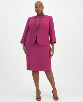 Le Suit - Plus Size Jacket & Empire-Waist Sheath Dress