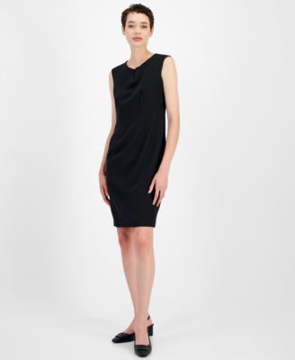 Kasper - Petite Notch-Neck Sheath Dress