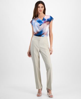 Tahari ASL - Women's Mid-Rise Flare-Leg Pants