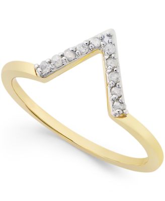 Macy's - Diamond V Ring (1/10 ct. t.w.) in Sterling Silver