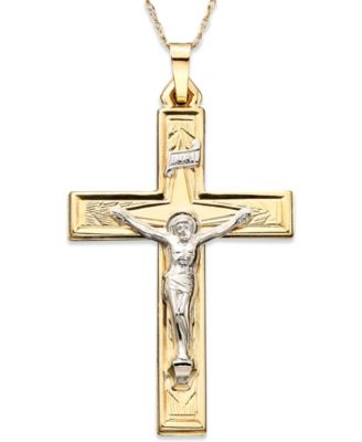 Macy's - 14k Gold Two-Tone Large Crucifix Pendant
