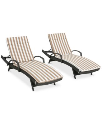 Noble House - Baja Outdoor Chaise Lounge (Set of 2), Quick Ship
