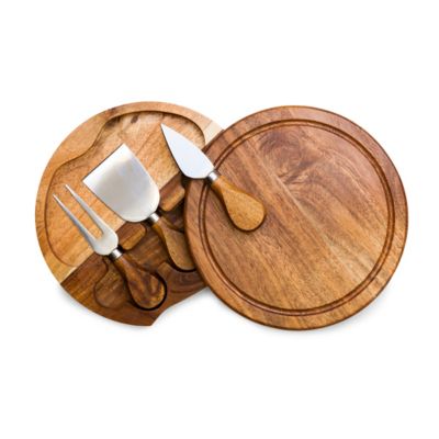 Picnic Time - Acacia Brie Cheese Cutting Board & Tools Set