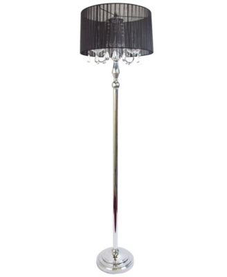 All The Rages - Trendy Romantic Sheer Shade Floor Lamp with Hanging Crystals