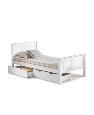 Alaterre Furniture - Harmony Twin Bed with Storage Drawers, White