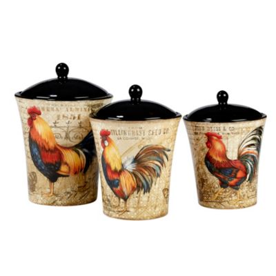 Certified International - Gilded Rooster 3-Pc. Canister Set