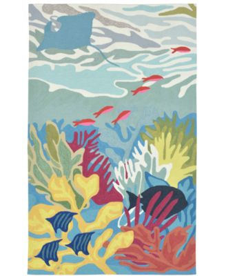 Liora Manne' - Ravella 2275 Ocean View Blue 7'6" x 9'6" Indoor/Outdoor Area Rug