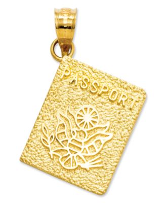 Macy's - 14k Gold Charm, Passport Charm