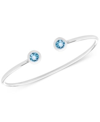 Macy's - Amethyst Open Cuff Bracelet (1-1/2 ct. t.w.) in Sterling Silver (Also Available in Ruby, Opal, Sapphire, & Blue Topaz)