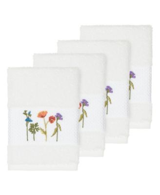 Linum Home - Turkish Cotton Serenity 4-Pc. Embellished Washcloth Set