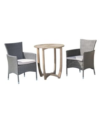 Noble House - Ellie Outdoor 3pc Bistro Set, Quick Ship