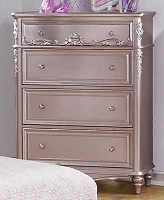 Macy's - Caroline 4-drawer Decorative Chest Metallic Lilac