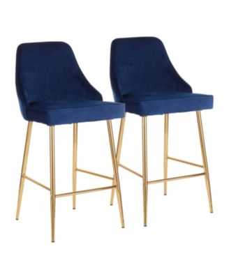 Lumisource - Marcel Gold Counter Stool, Quick Ship (Set of 2)