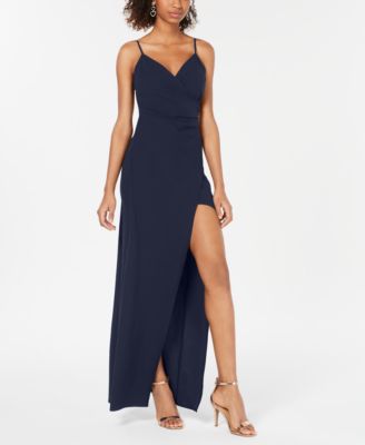 Emerald Sundae - Juniors' High-Slit Gown