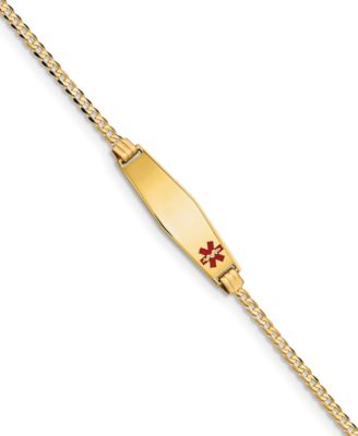 Macy's - Medical Info ID Plate Bracelet in 14k Gold