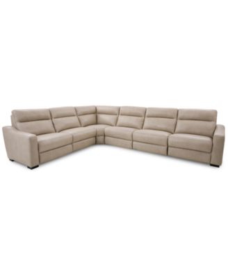 Best Master Furniture - Gabrine 6-Pc. Leather Sectional with 2 Power Headrests