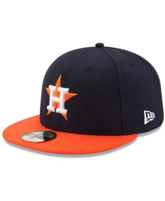 New Era - Men's Navy/Orange Houston Astros Road Authentic Collection On Field 59FIFTY Performance Fitted Hat