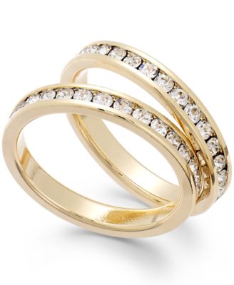 Charter Club - Gold-Tone Glass Stone Ring Duo