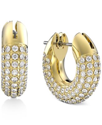 Swarovski - Gold-Tone Pav&eacute; Crystal Dextera Hoop Earrings, 0.62"