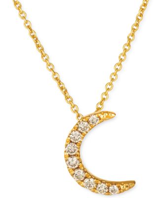 Le Vian - Nude Diamond Crescent Moon 18" Pendant Necklace (1/10 ct. t.w.) in 14k Gold