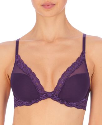 Natori - Feathers Contour Plunge Lace-Trim Bra 730023