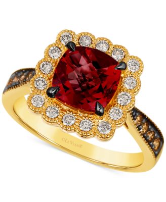 Le Vian - Pomegranate Garnet (2-3/4 ct. t.w.) & Diamond (1/2 ct. t.w.) Halo Ring in 14k Gold