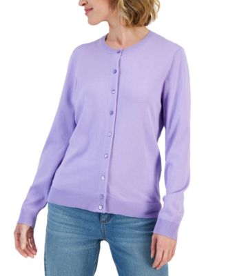 Karen Scott - Petite Button-Front Cardigan