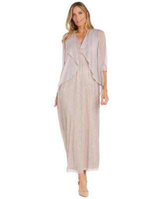 R & M Richards - Women's Chiffon Jacket 2-Pc. Maxi Dress