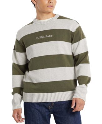 GUESS JEANS - Men's Stripe Logo Sweater