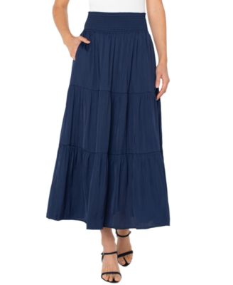 Liverpool Los Angeles - Women's Tiered Woven Maxi Skirt