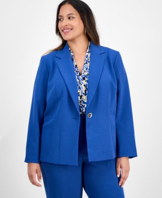 Kasper - Plus Size Single-Button Blazer