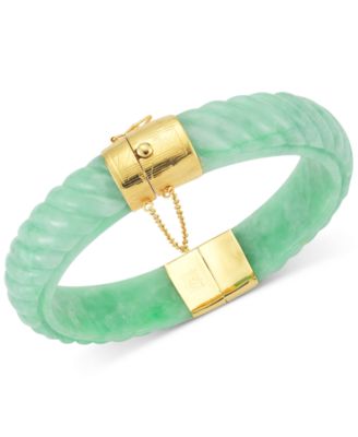 Macy's - Dyed Jade  Bangle Bracelet in 14k Gold over sterling silver