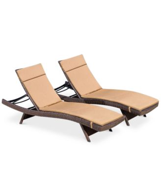 Noble House - Farron Cushion Adjustable Lounge (Set of 2), Quick Ship